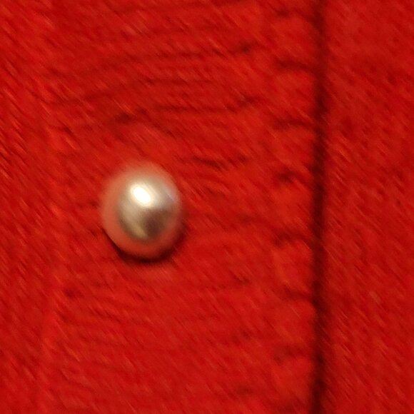 Vintage Red Cardigan Womens Large Pearl Buttons 60s 70s Retro Designers Original - Picture 4 of 8